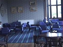 The Old Library common room at Carbisdale Castle Youth Hostel